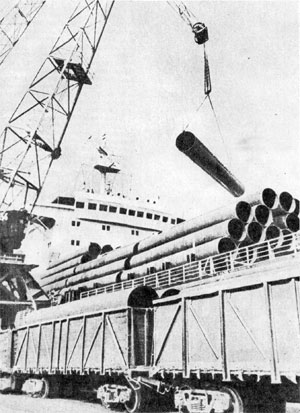 Перевалка труб большого диаметра по схеме «судно — вагон»